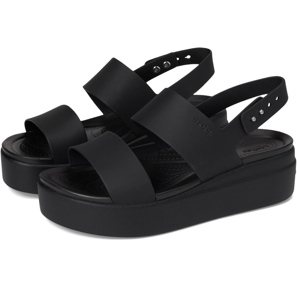 CROCS Women’s Black Platform Dual-Band Slingback Sandal - Picture 4 of 4